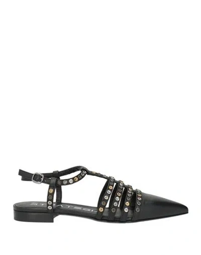 Strategia Woman Sandals Black Size 8 Leather