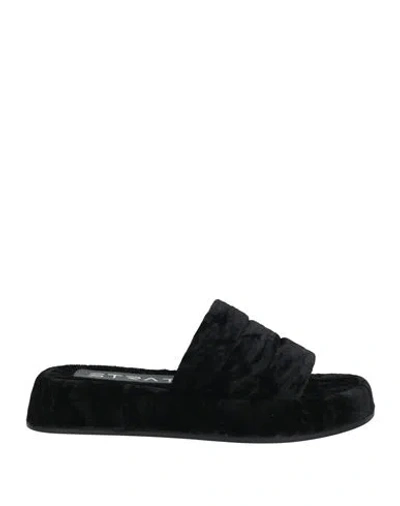 Strategia Woman Sandals Black Size 7 Textile Fibers