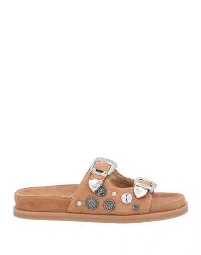 Strategia Woman Sandals Camel Size 11 Soft Leather In Beige