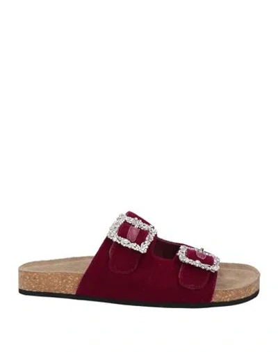Strategia Woman Sandals Garnet Size 8 Textile Fibers In Red