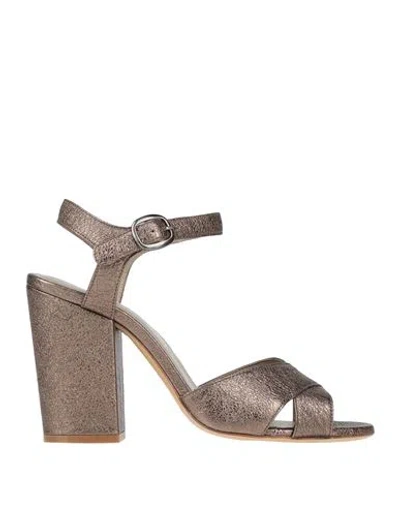 Strategia Woman Sandals Lead Size 8 Leather