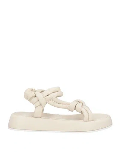 Strategia Woman Sandals Light Grey Size 6 Leather In Neutral