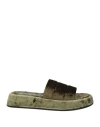 Strategia Woman Sandals Military Green Size 8 Textile Fibers In Green