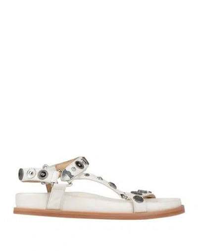 Strategia Woman Sandals White Size 8 Soft Leather