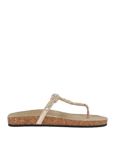 Strategia Woman Thong Sandal Gold Size 9 Leather