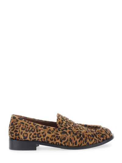 Strategia Women Brown Slip-on Loafers In Animal Print