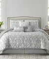 Stratford Park Adissa Floral 7-pc. Comforter Set, King In Gray
