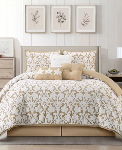Stratford Park Adissa Floral 7-pc. Comforter Set, Queen In Brown