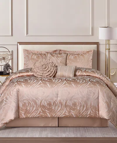 Stratford Park Alameda Floral 7-pc. Comforter Set, Queen In Blush
