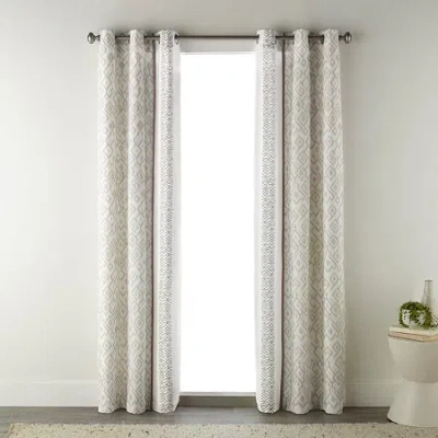 Stratford Park Anis Grommet Top Light-filtering Set Of 2 Curtain Panel In Brown