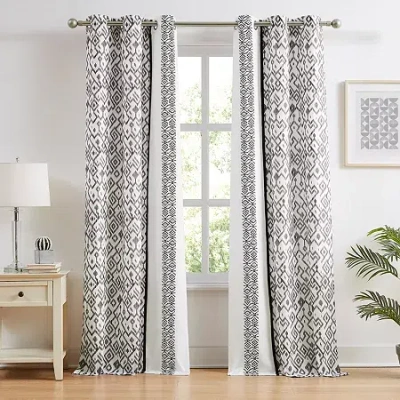 Stratford Park Anis Grommet Top Light-filtering Set Of 2 Curtain Panel In White