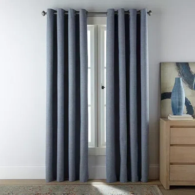 Stratford Park Annika Grommet Top Blackout Set Of 2 Curtain Panel In Blue