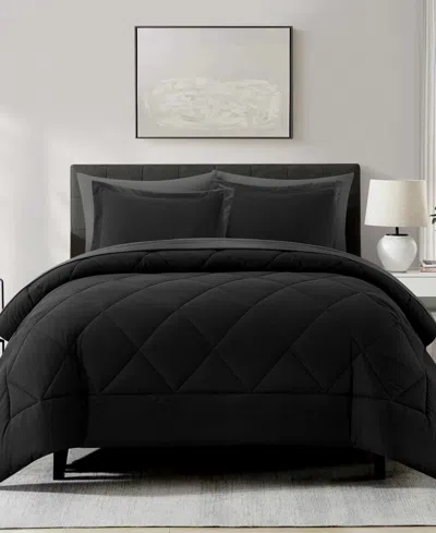 Stratford Park Arelia Geometric 7-pc. Comforter Set, Queen In Black