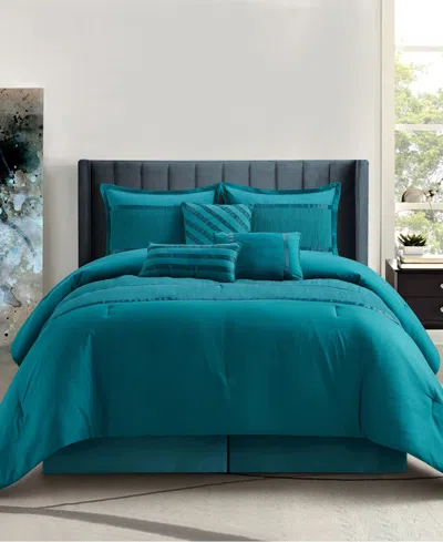 Stratford Park Closeout!  Armani Reversible 7-pc. Comforter Set, King In Teal