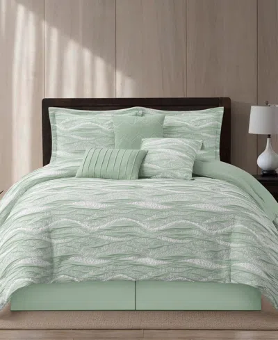 Stratford Park Asava Geometric 7-piece Comforter Set, California King In Green