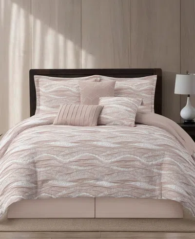 Stratford Park Asava Geometric 7-piece Comforter Set, King In Pink