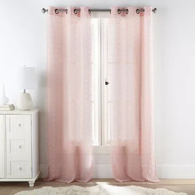 Stratford Park Athena Grommet Top Sheer Set Of 2 Curtain Panel In Pink