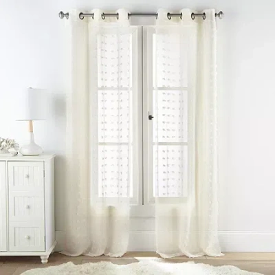 Stratford Park Athena Grommet Top Sheer Set Of 2 Curtain Panel In White