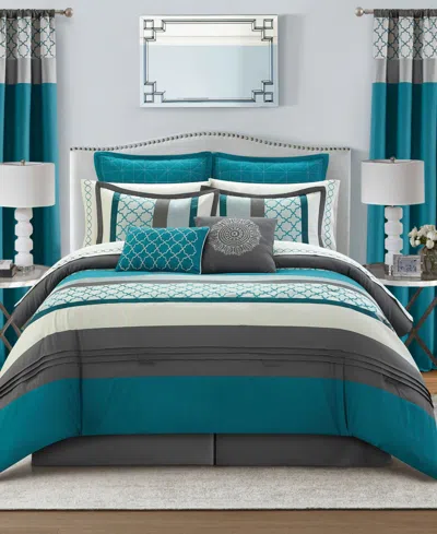 Stratford Park Avalon Geometric 16-pc. Comforter Set, King In Gray