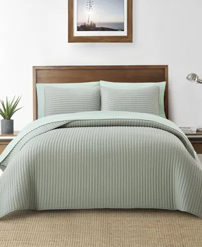 Stratford Park Ayeli Textured 7-piece Quilt Set, King In Green