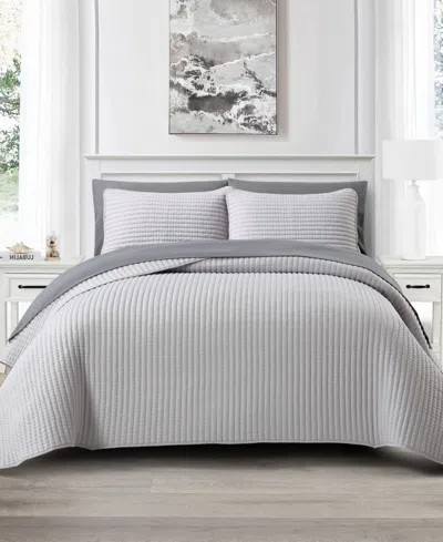 Stratford Park Ayeli Textured 7-piece Quilt Set, Queen In Gray
