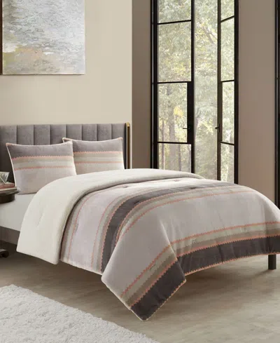 Stratford Park Briar Sherpa 3-pc. Comforter Set, Queen In Grey