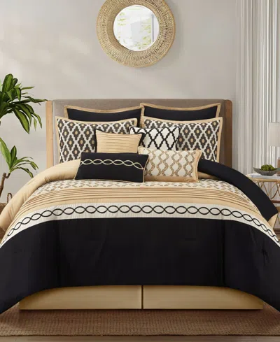 Stratford Park Caval 10-piece Comforter Set, California King In Black
