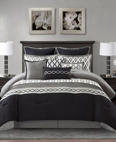 Stratford Park Caval 10-piece Comforter Set, King In Black