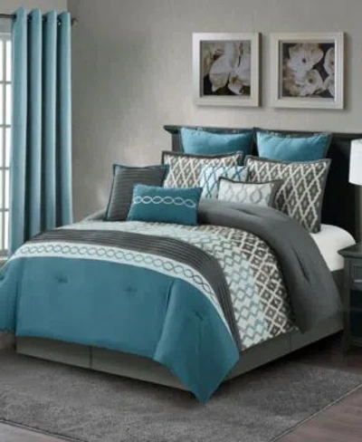 Stratford Park Caval Geometric Patchwork Comforter Sets In Blue