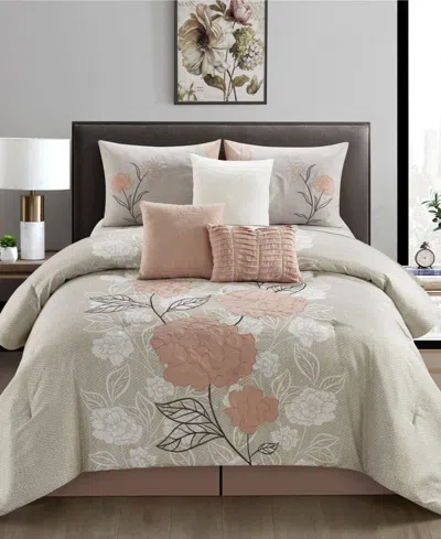 Stratford Park Cecilia 7-piece Comforter Set, King In Blush