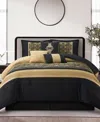 Stratford Park Charley 7-piece Comforter Set, King In Black