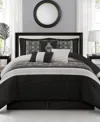 Stratford Park Charley 7-piece Comforter Set, King In Black