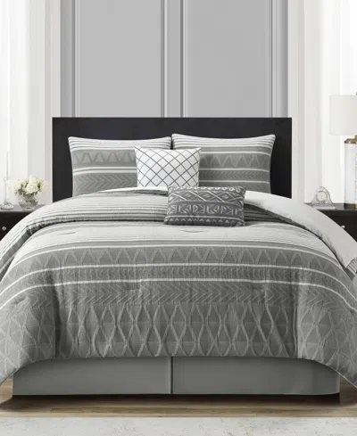 Stratford Park Cleluya Cotton Jacquard 6-pc. Comforter Set, King In Gray
