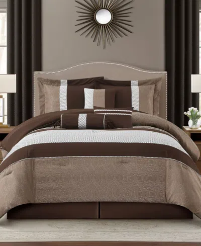 Stratford Park Corell Black 7-pc. Comforter Set, King In Brown