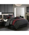 Stratford Park Corell Black 7 Pc. Comforter Sets In Black,red