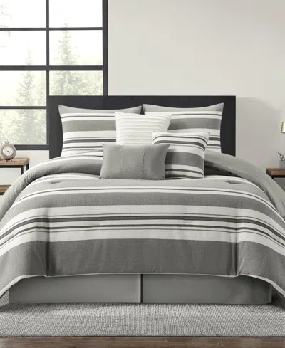 Stratford Park Cornille Stripes 7-pc. Comforter Set, California King In Gray