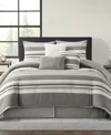 Stratford Park Cornille Stripes 7-pc. Comforter Set, Queen In Gray