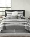 Stratford Park Cornille Stripes Comforter Sets In Gray