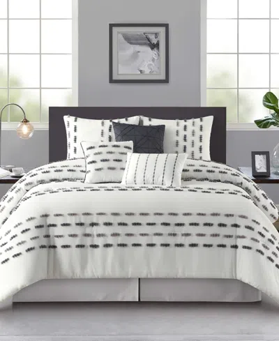 Stratford Park Crocus Stripe 7-pc. Comforter Set, California King In White Grey