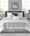 Stratford Park Crocus Stripe 7-pc. Comforter Set, King In White Grey