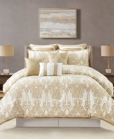 STRATFORD PARK DILONA SCROLL 9-PC. COMFORTER SET, CALIFORNIA KING