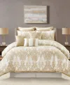 Stratford Park Dilona Scroll 9-pc. Comforter Set, California King In Beige Gold