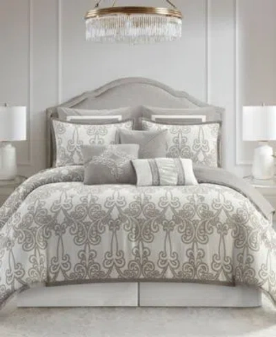Stratford Park Dilona Scroll Comforter Sets In Gray
