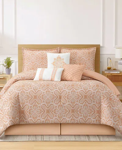 Stratford Park Ethan Geometric 7-pc. Comforter Set, King In Pink