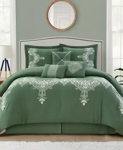 Stratford Park Fannie 7-piece Comforter Set, King In Green