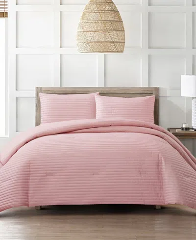 Stratford Park Felicia Stripes 3-pc. Comforter Set, Queen In Blush