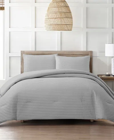 Stratford Park Felicia Stripes 3-pc. Comforter Set, Queen In Grey