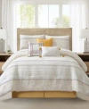 Stratford Park Ferdinico Stripe Comforter Sets In White Yellow