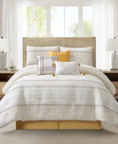 Stratford Park Ferdinico Stripe Comforter Sets In White Yellow