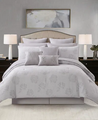 Stratford Park Feruza Floral 13-pc. Comforter Set, King In Grey